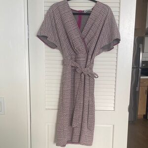 Elegant Pink Knit Belted dress